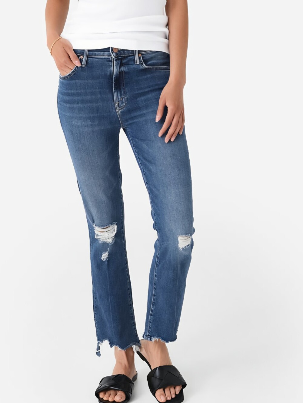 MINT CONDITION! MOTHER Denim The Insider Crop Step Chew- Dancing on Coals Sz 28